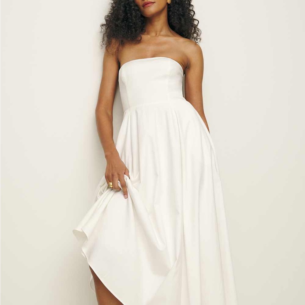 Elegant Strapless White Dress